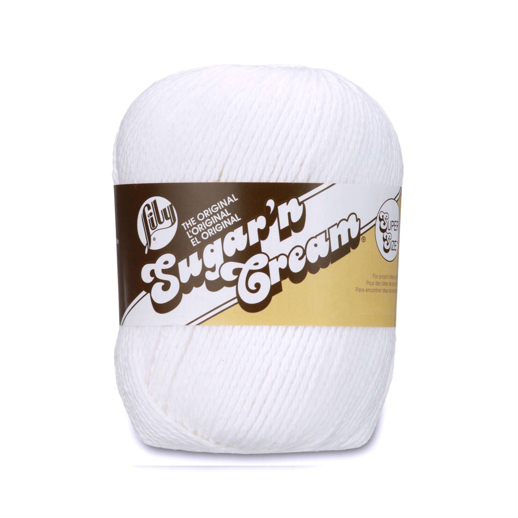 Spinrite Lily Sugar'n Cream Solids Super Size Yarn, Yellow